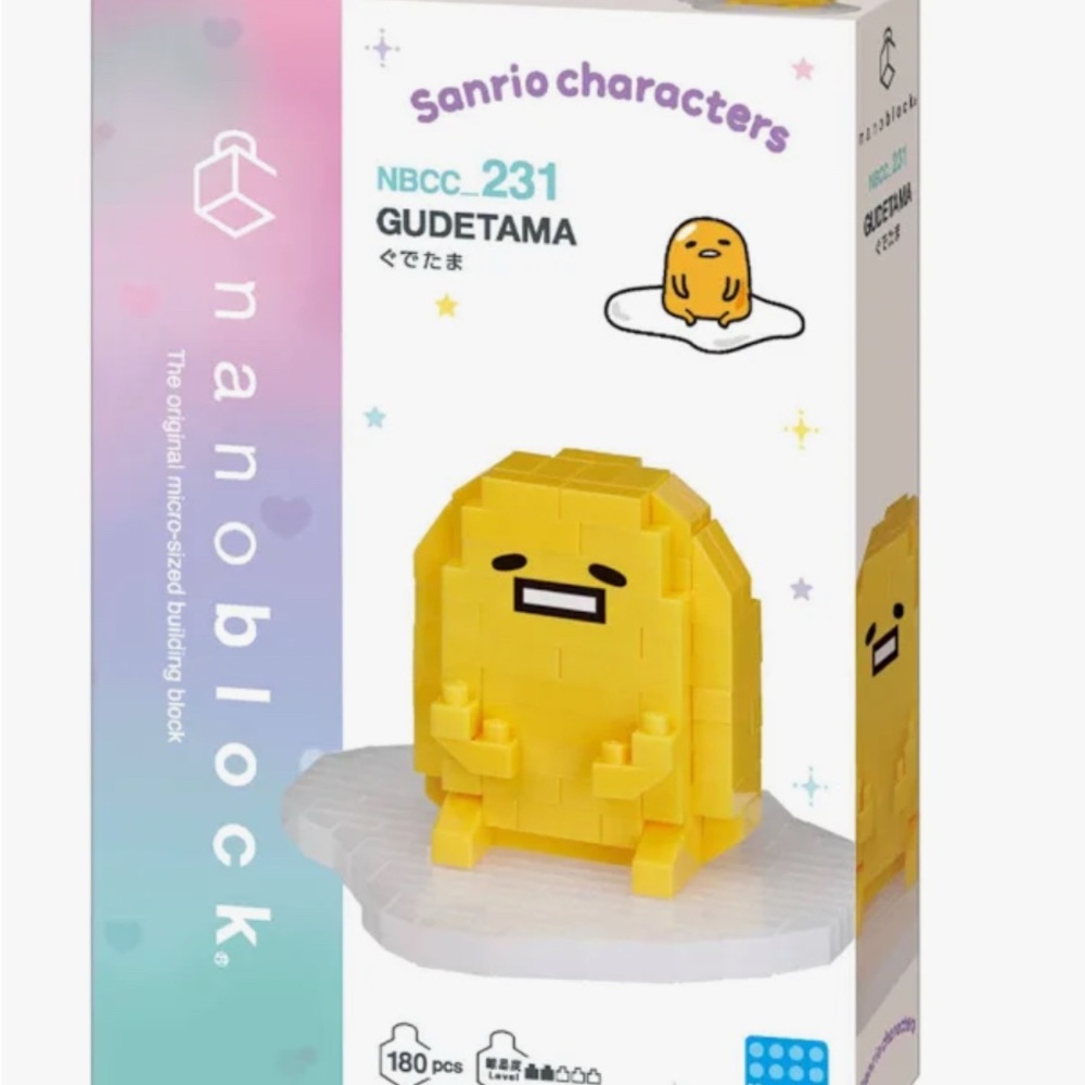 Sanrio NanoBlock Yellow Gudetama Building Blocks Set Seal Bag No Box